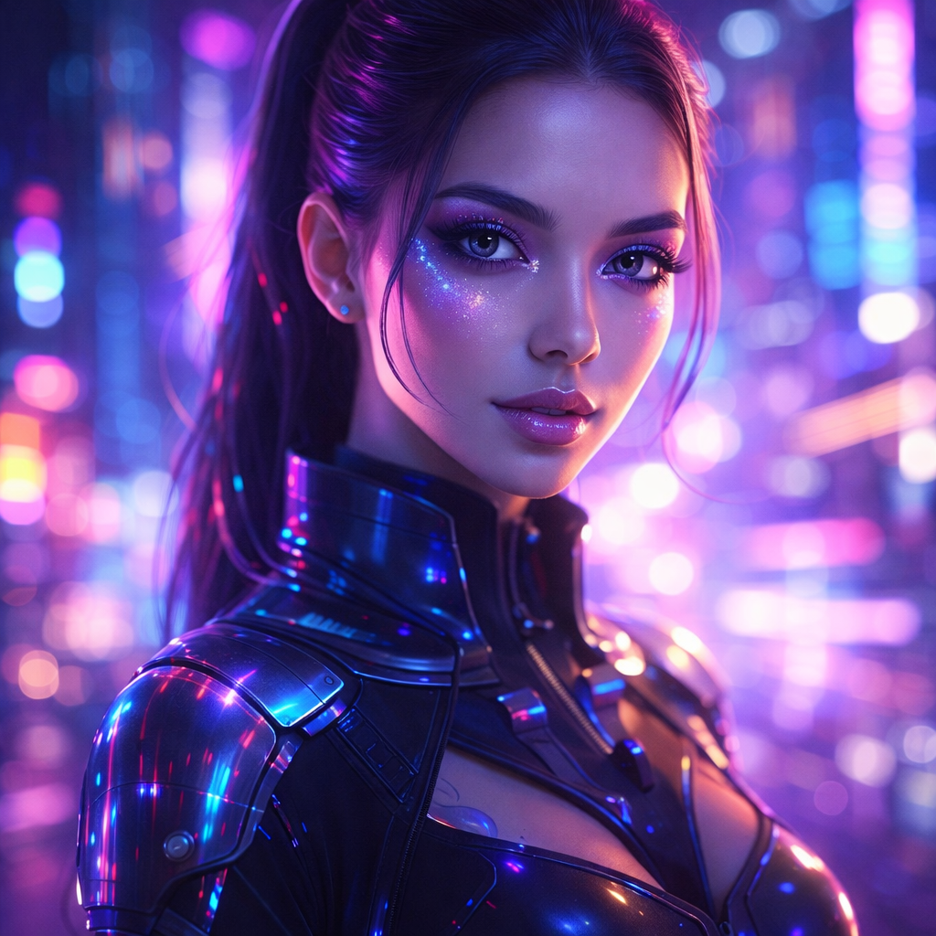 AI Prompts for Aesthetic Girl Portraits Cyberpunk Neon AI Girl (Futuristic Glow)