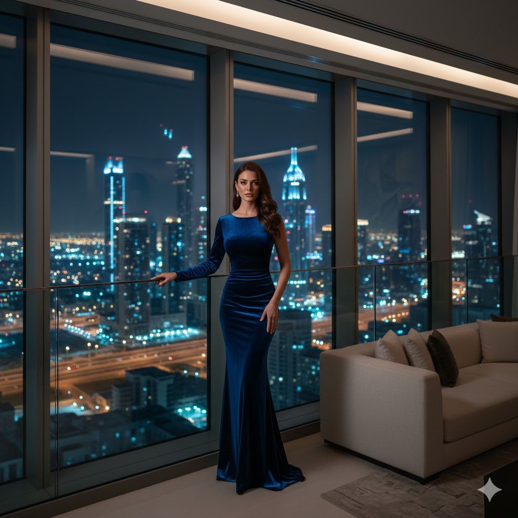 AI Prompts for Luxury Lifestyle Portraits of Dubai Penthouse Skyline Portrait