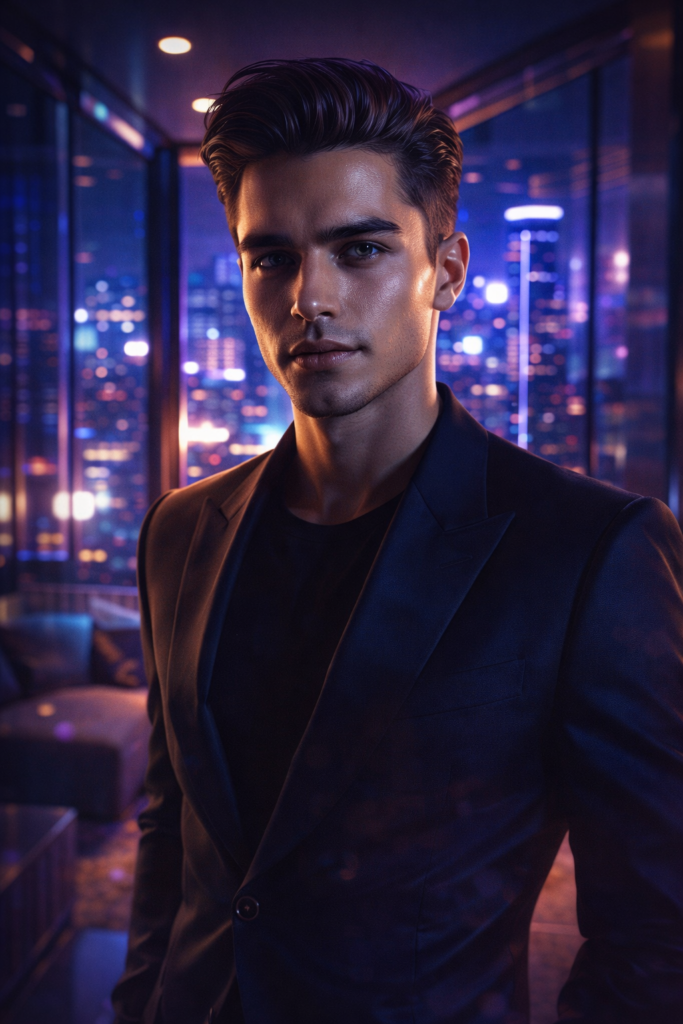 AI Prompts for Night Photography Neon Skyline Power Shot