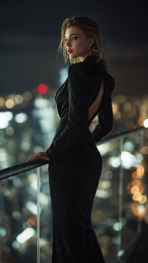 AI Prompts for Night Photography of Billionaire Balcony Portrait