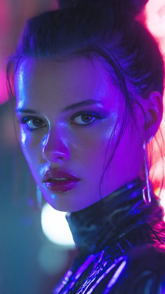Cyberpunk Neon AI Girl (Futuristic Glow)