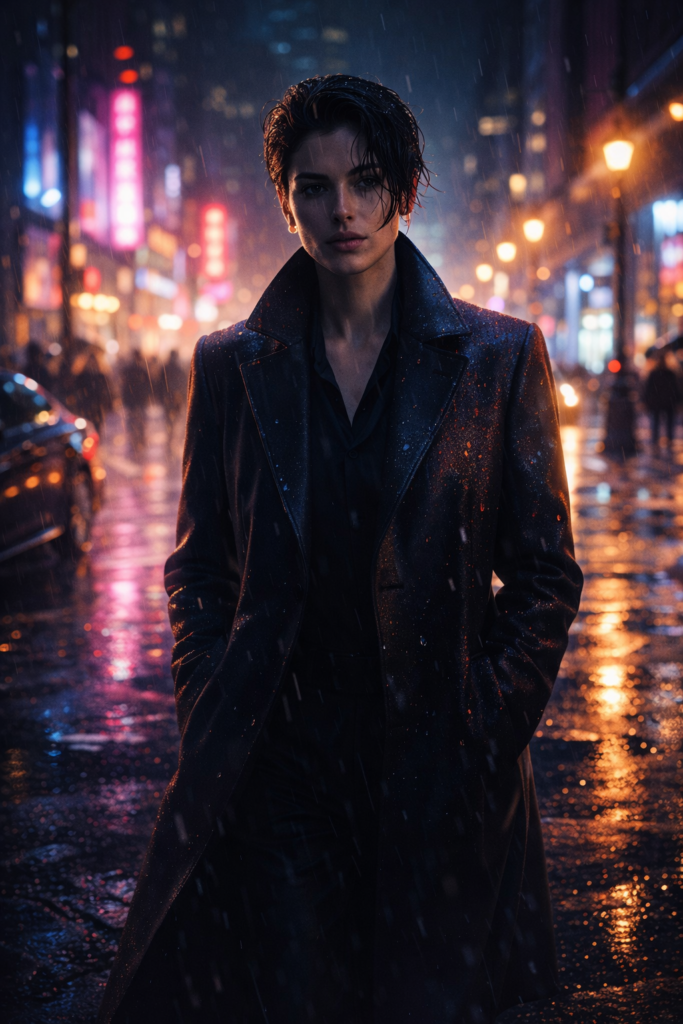 Rain-Soaked Street Noir Portrait Rain-Soaked Street Noir Portrait