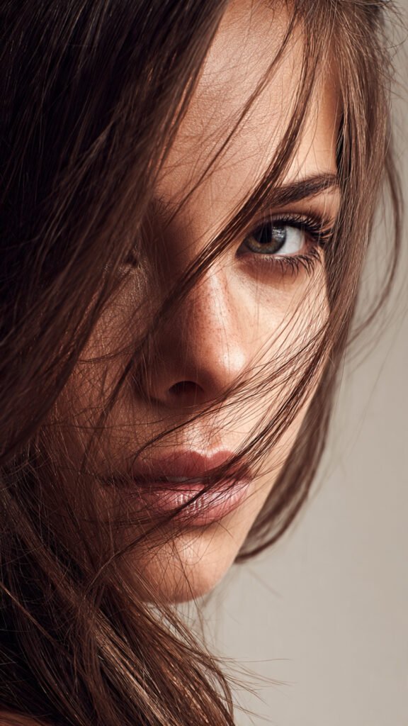 Studio Fan High-Fashion Editorial Portrait