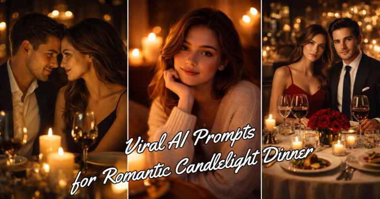 AI Prompts for Candlelight Dinner Portrait