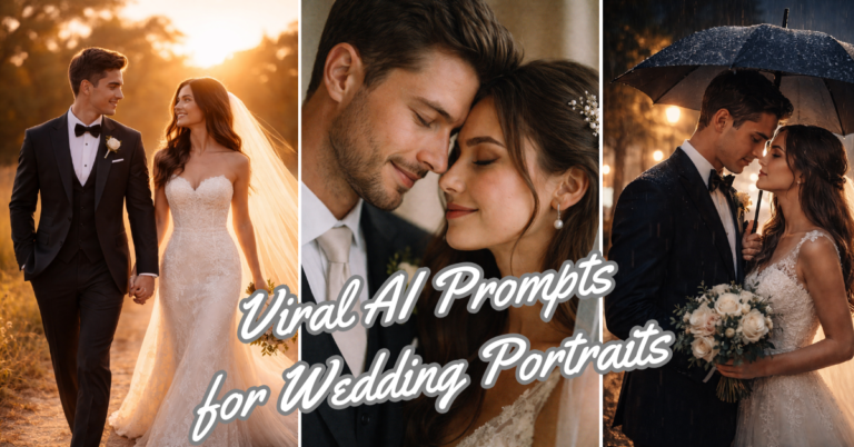 Top 3 Cinematic AI Prompts for Wedding Portraits in Vintage Analog Film Style