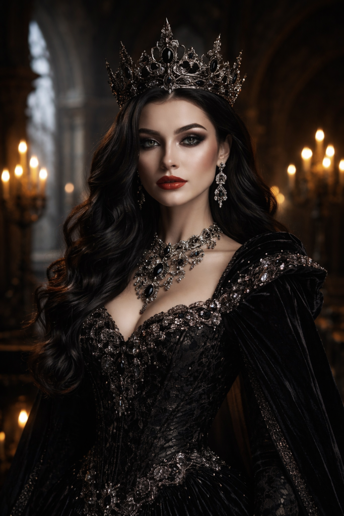 AI Prompts for Royal Queen Aesthetic Portrait Dark Royal Gothic Queen Portrait
