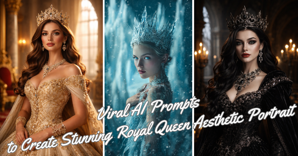 Famous AI Prompts to Create Stunning Royal Queen Aesthetic Portrait