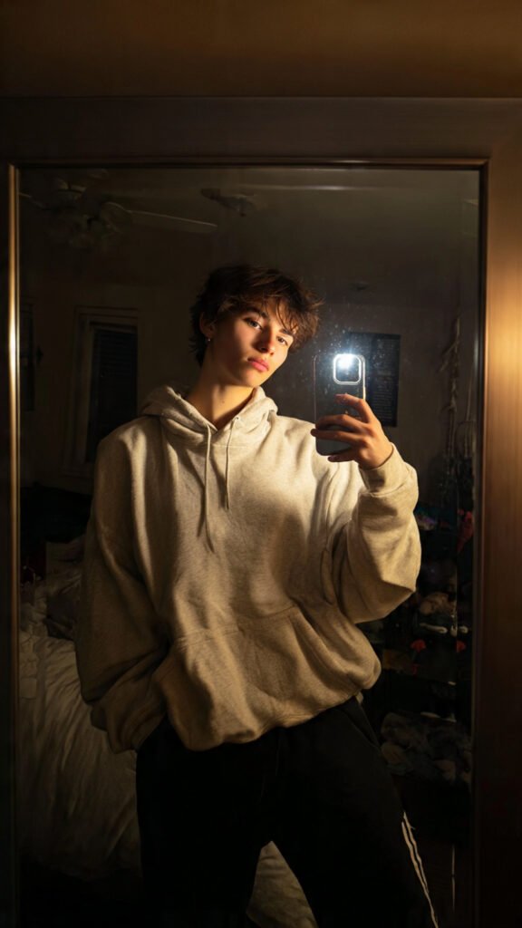 Moody Flash Night Mirror Selfie