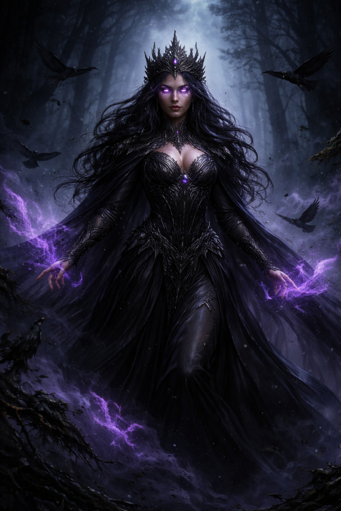 AI Prompts for Dark Witch Portrait Shadow Queen Witch (Dark Fantasy Cinematic)