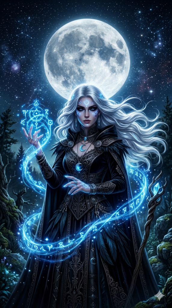 AI Prompts for Dark Witch Portrait of Moonlight Sorceress (Mystical & Enchanting)