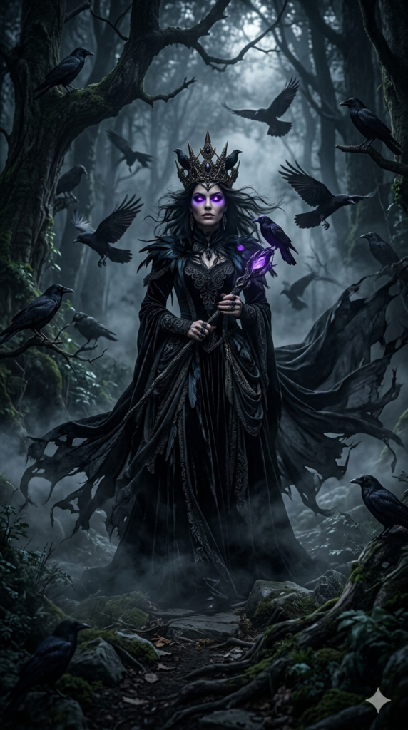 AI Prompts for Dark Witch Portrait of Shadow Queen Witch (Dark Fantasy Cinematic)