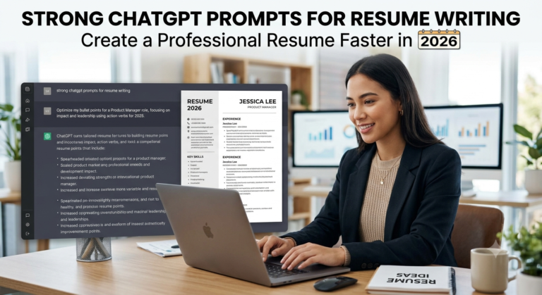 Strong ChatGPT Prompts for Resume Writing to Create a Professional Resume Faster in 2026